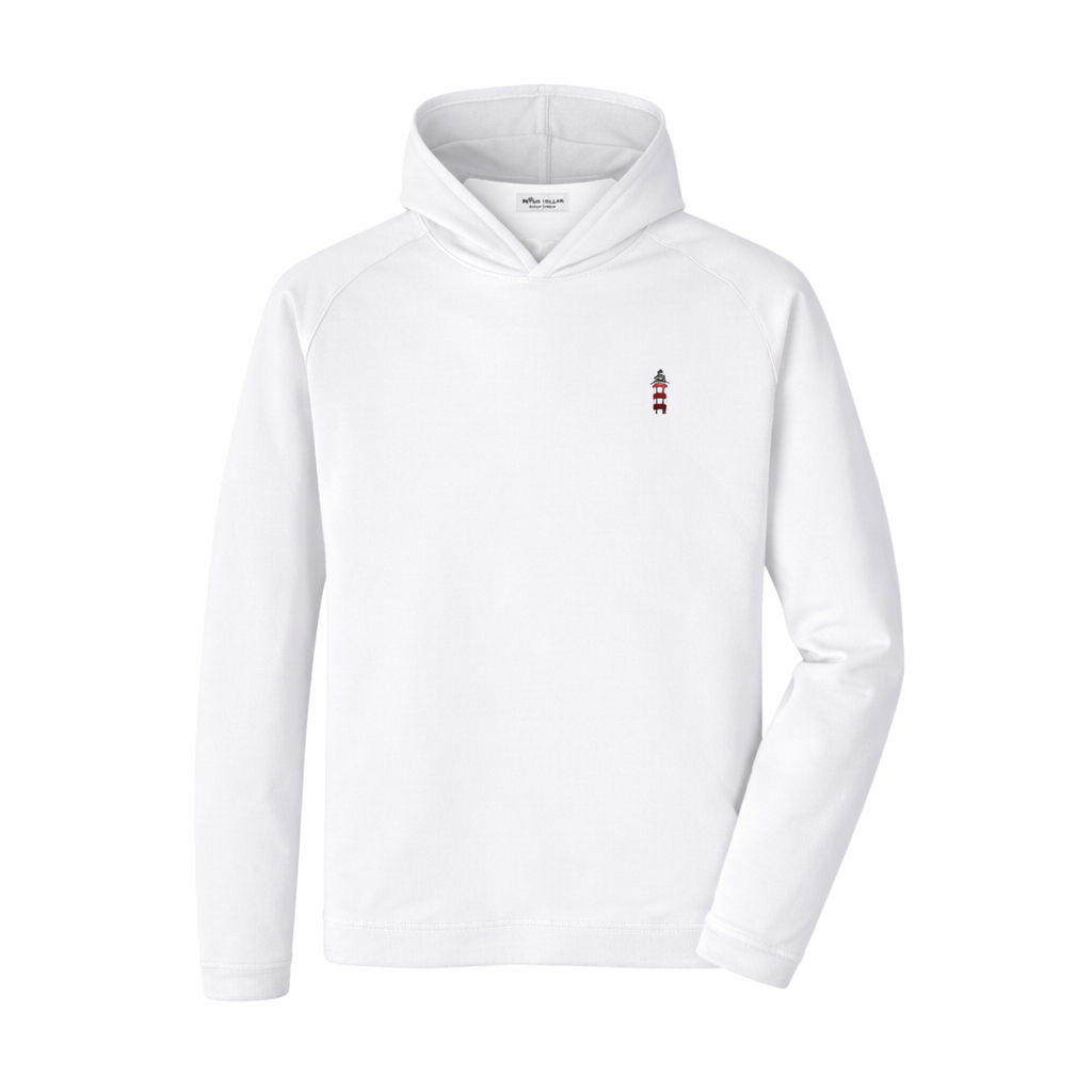 Peter Millar Men's White Hoodie- Lighthouse