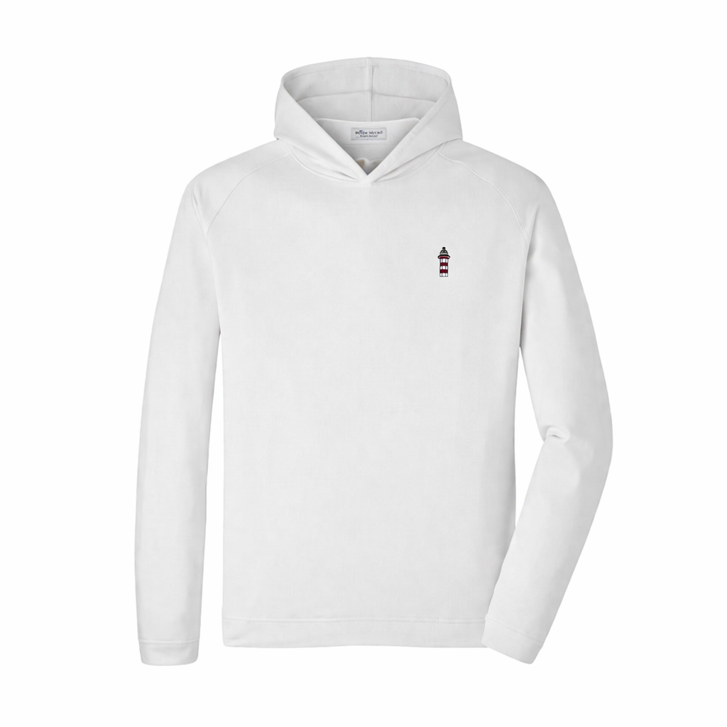 Peter Millar Men's Light Gray Hoodie- Lighthouse