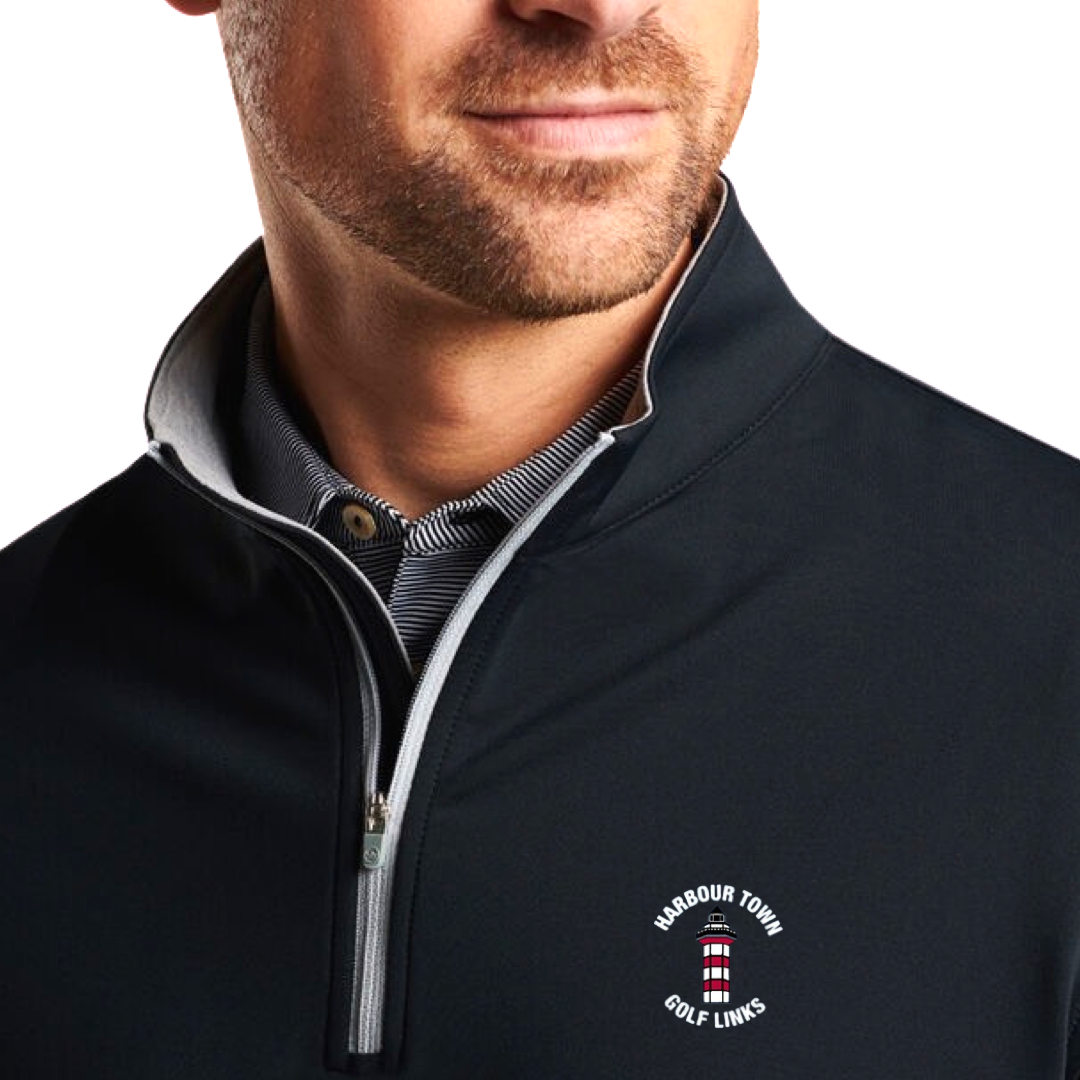Peter Millar Men's Black 1/4 Zip - Harbour Town Golf Links