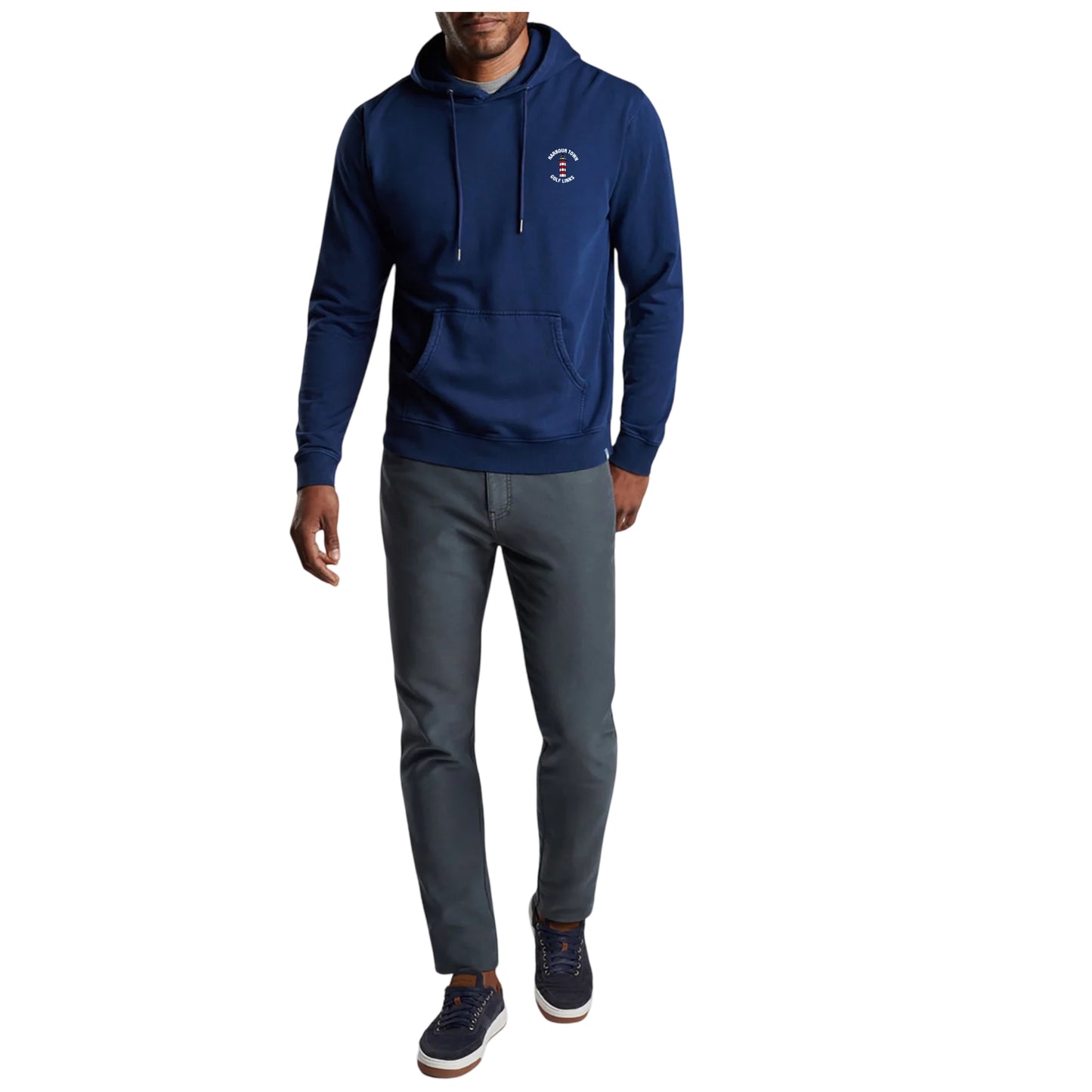 Peter Millar Men's Navy Lavawash Hoodie- Lighthouse