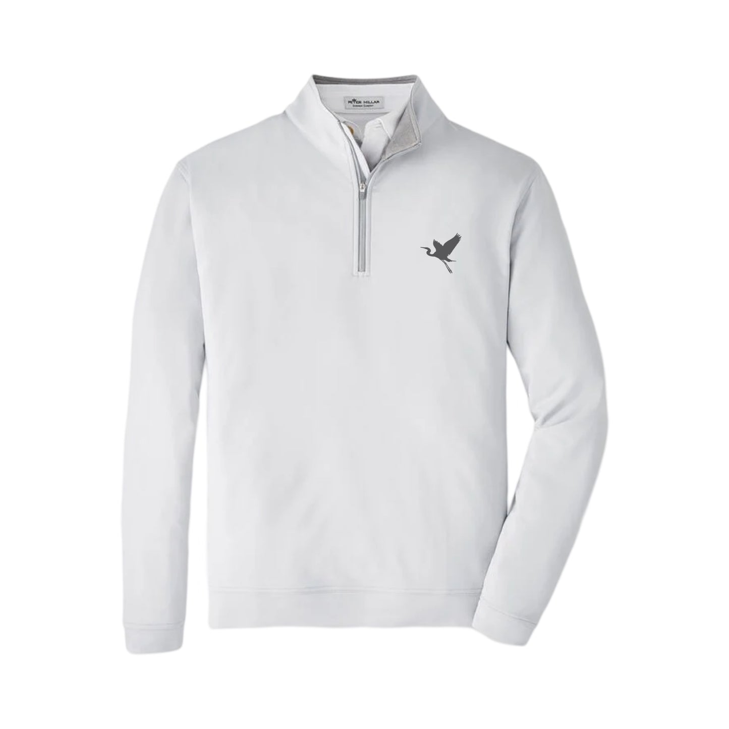 Peter Millar Men's Grey 1/4 Zip - Heron Point