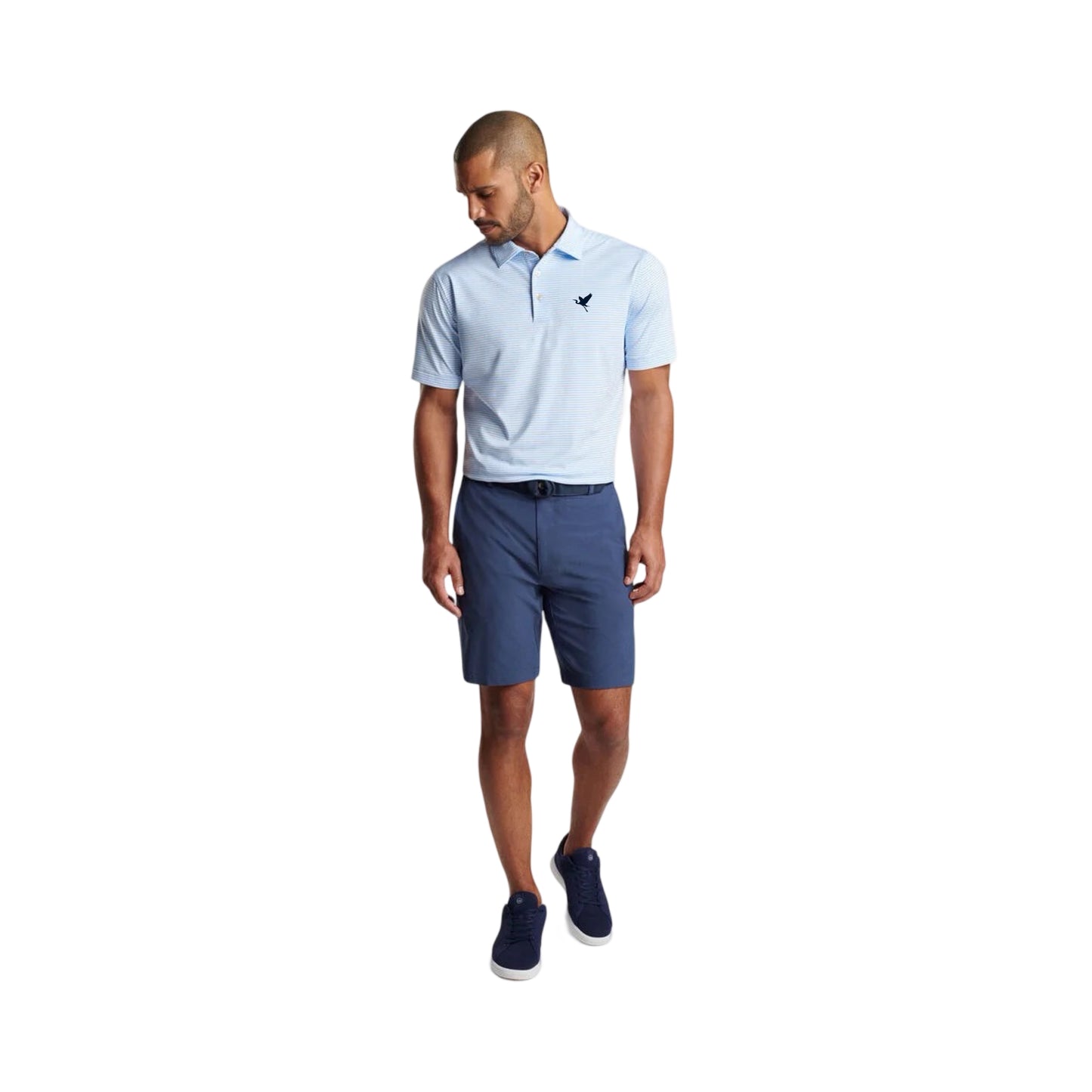 Peter Millar Men's Blue Stripe Tech Polo - Heron Point