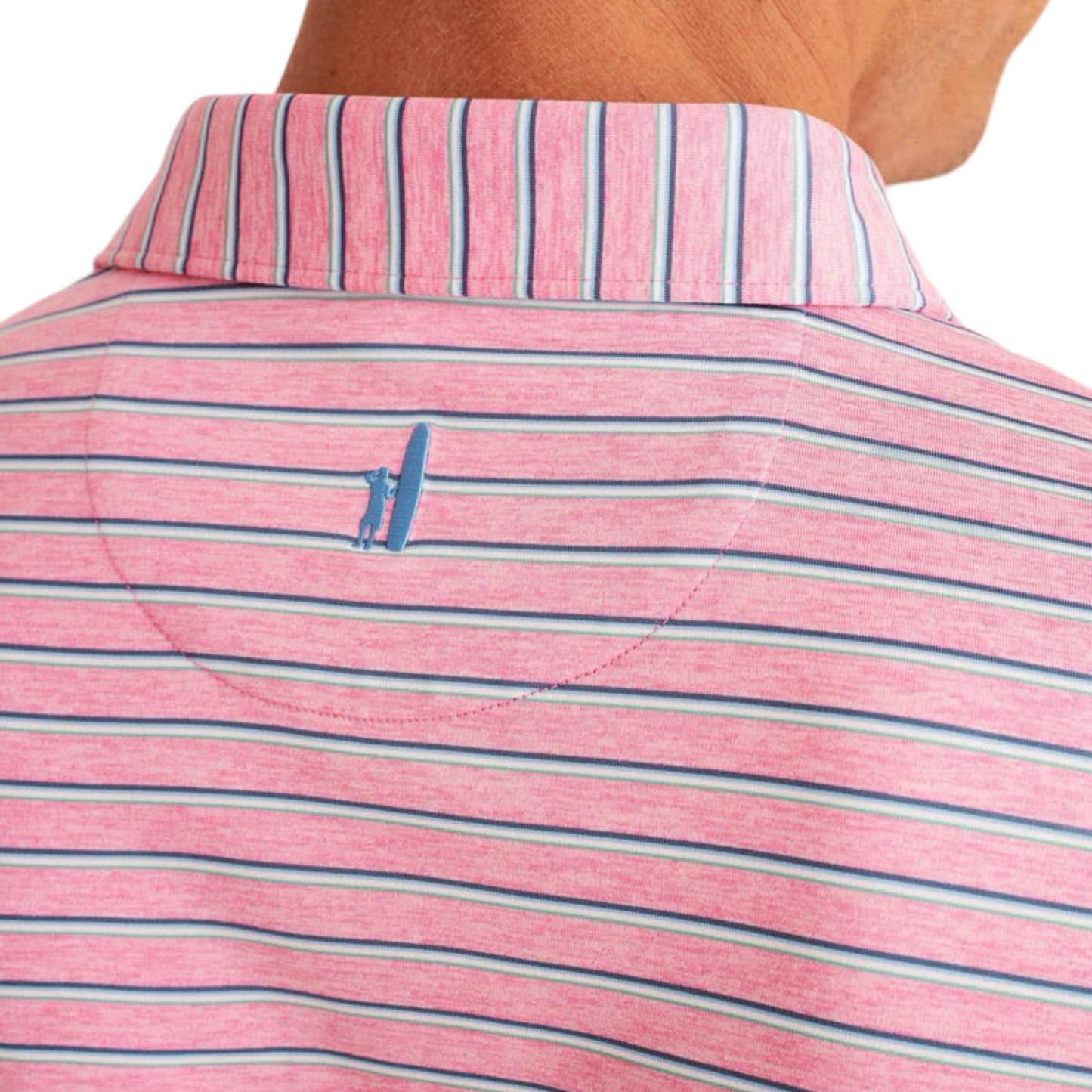 Johnnie O Men's Pink Stripe Performance Polo - Lighthouse