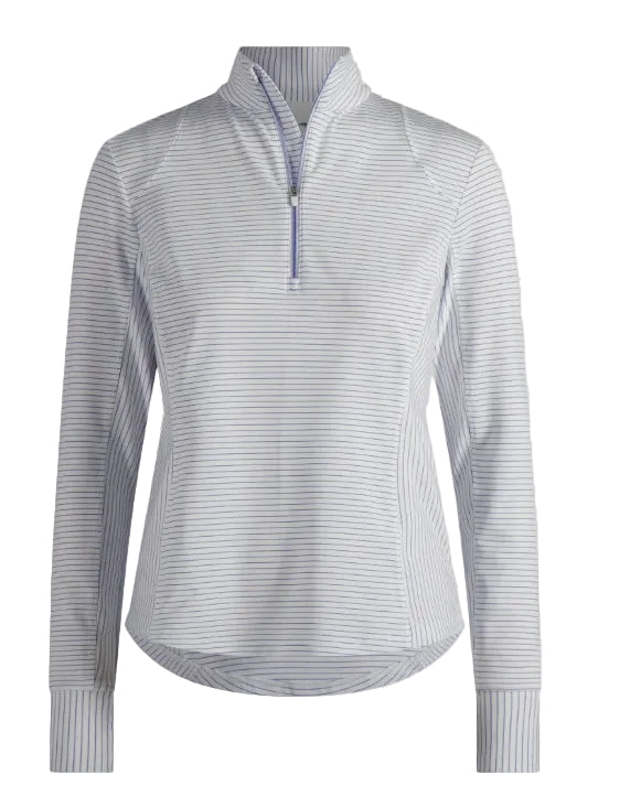 ZERO RESTRICTION RENAE ZIP MOCK WHITE/NEPTUNE