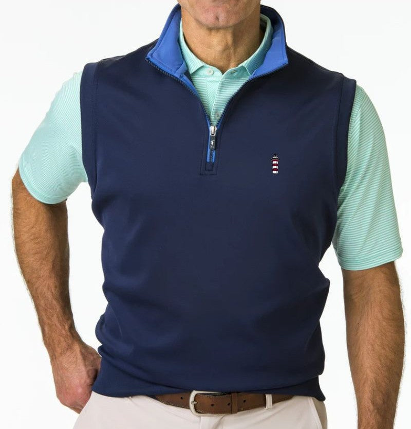 Fairways & Greene Lighthouse 1/4 Zip Vest - Navy