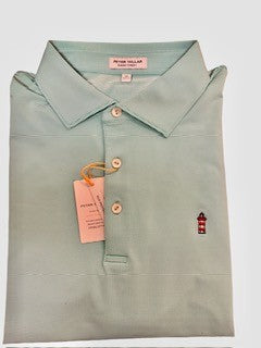 PETER MILLAR Highland crown sport green stripe polo