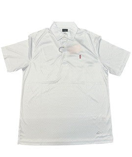 Greg Norman white golf flag polo