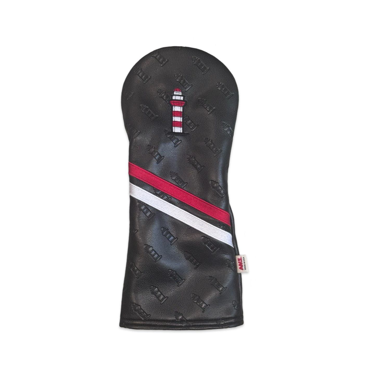 AM&E Leather Lighthouse Stripe Driver Cover - Black