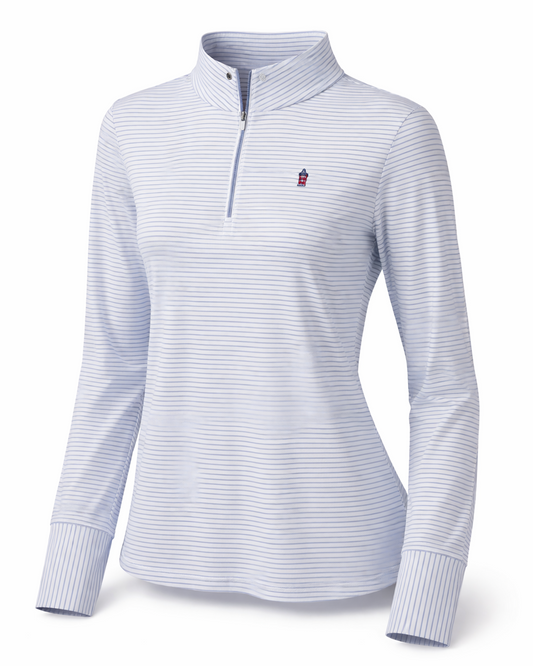 ZERO RESTRICTION RENAE ZIP MOCK WHITE/NEPTUNE