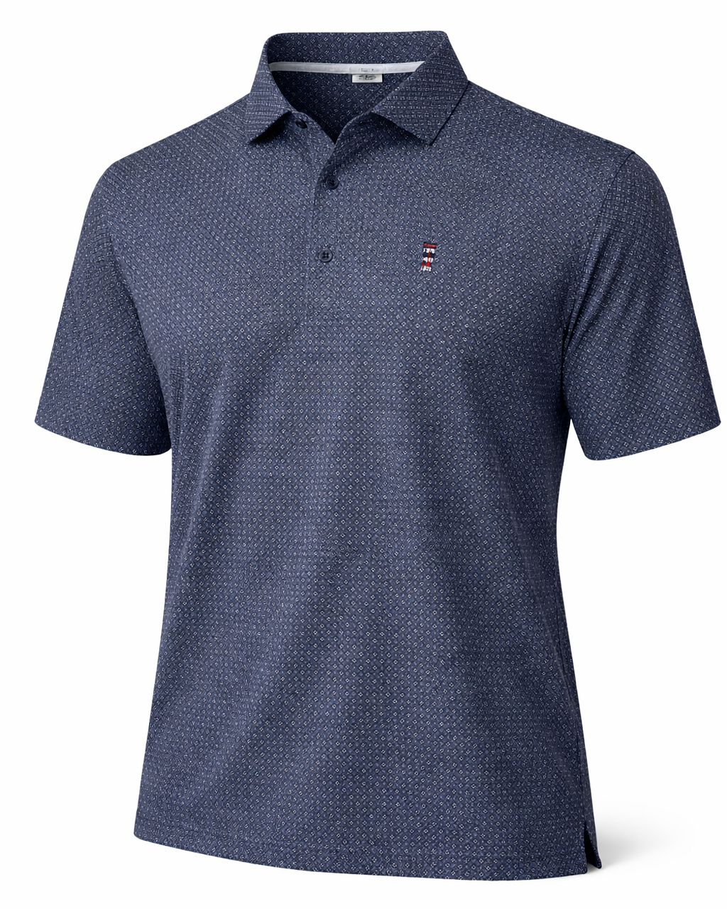 Fairways & Greene Navy Pool Print Polo - Lighthouse