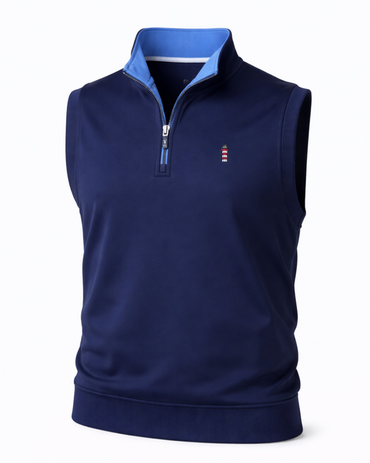 Fairways & Greene Lighthouse 1/4 Zip Vest - Navy