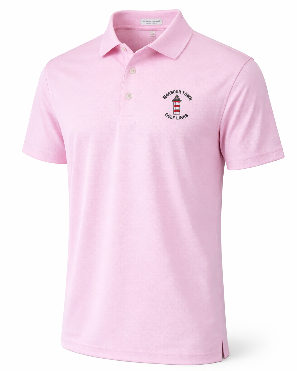 Peter Millar Men's Pink Stripe Tech Polo - Harbour Town Golf Links