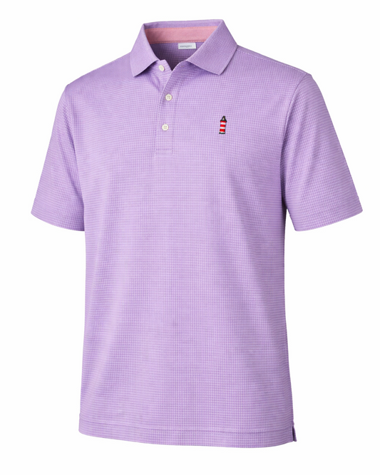 PETER MILLAR gingham purple/pink crown sport polo