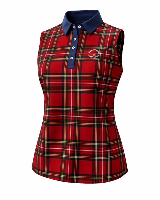 Divots Women's Harbour Town Plaid Polo