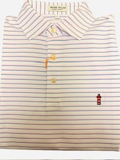 PETER MILLAR dunnes Crown sport stripe pink/blue/white polo