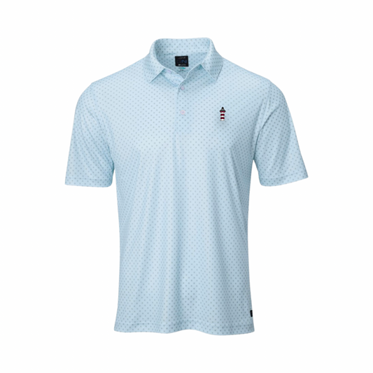 Greg Norman Men's FASH Light Blue Patterned Polo