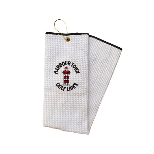 Divots WHT Waffle TriFold Towel