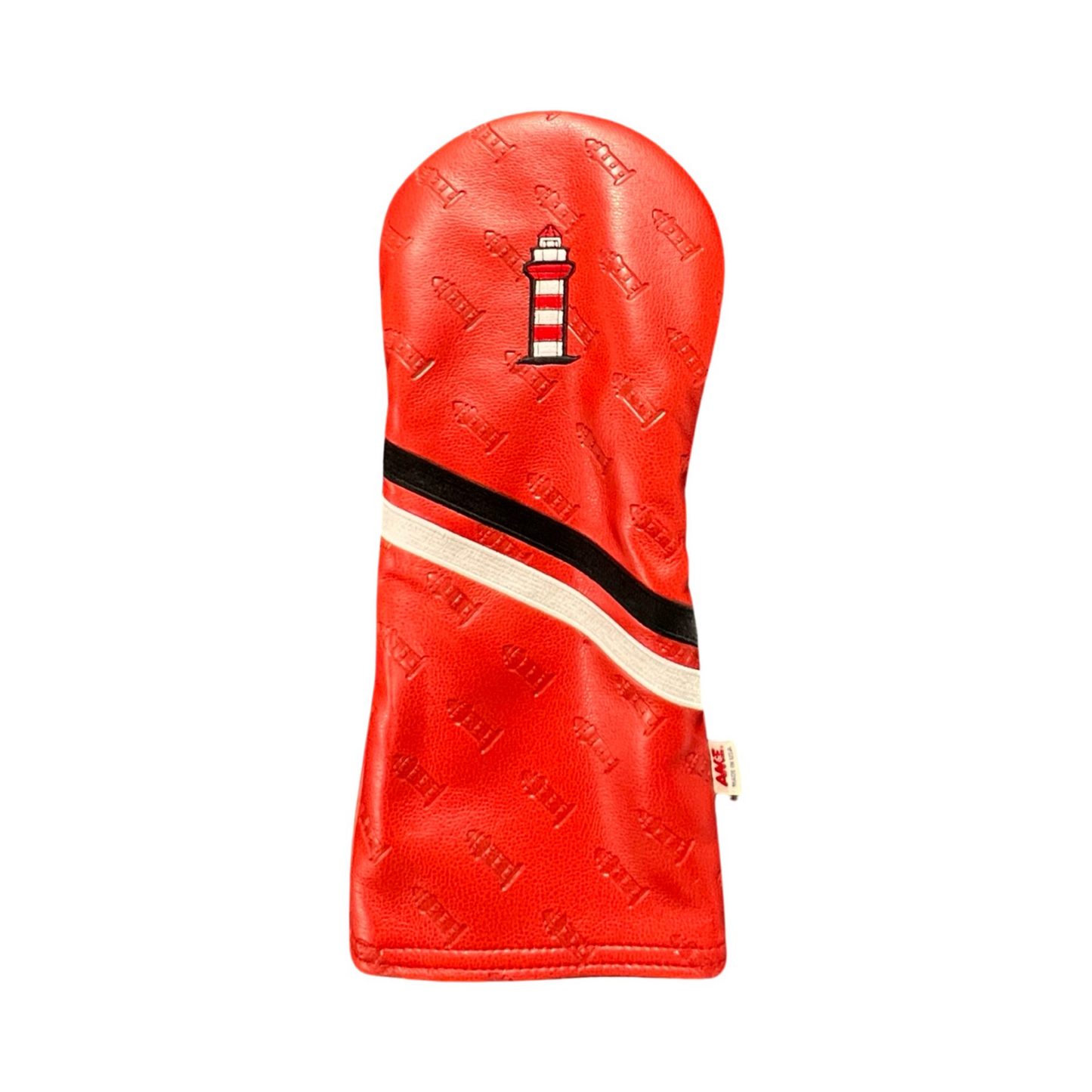 AM&E Leather Lighthouse Stripe Fairway Cover - Red