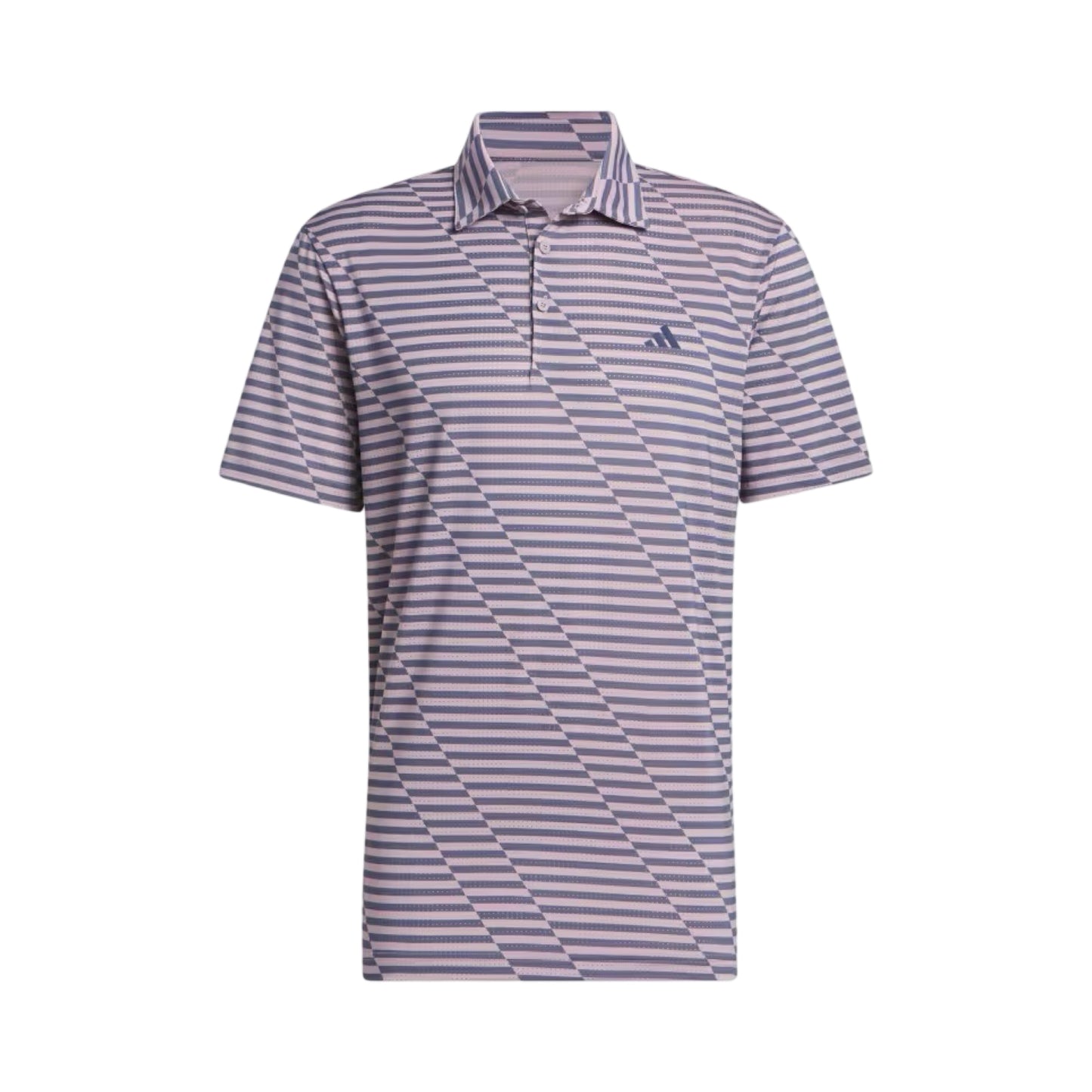 Adidas Purple & Pink Stripe Men's Mesh Polo  - Harbour Town Sleeve