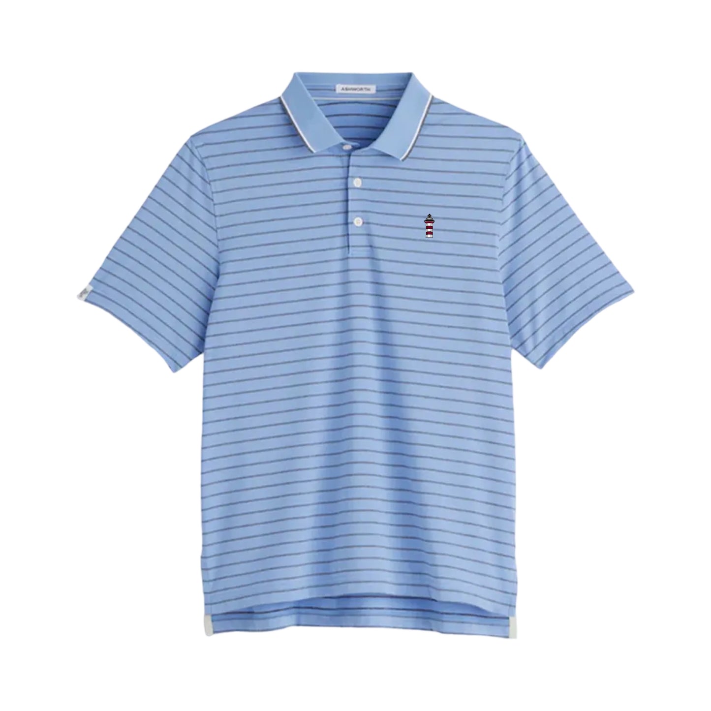 Ashworth Charcoal Heather Striped Lighthouse Polo