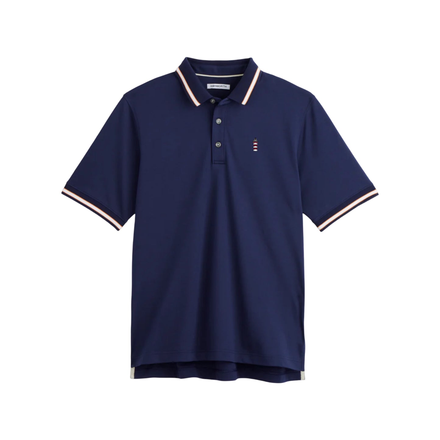 Ashworth Interlock Polo - Navy/White