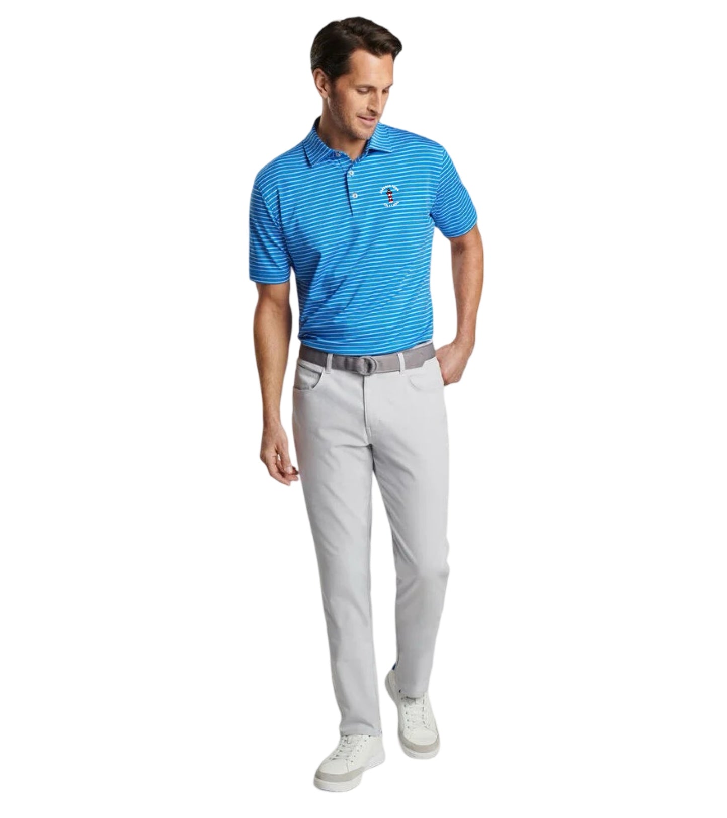 Peter Millar Men Jersey Polo - Mako Blue