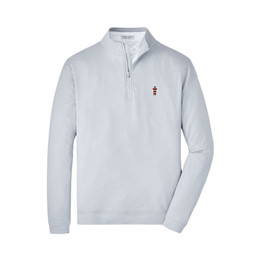 Peter Millar Melange Lighthouse Performance 1/4 Zip - Gale Grey
