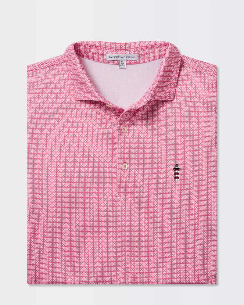 Fairways & Greene Redwood Bixby Print Polo - Lighthouse