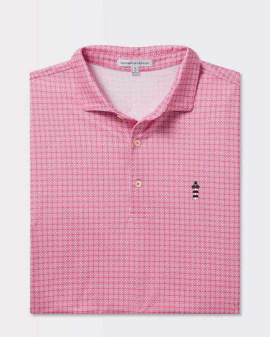 Fairways & Greene Redwood Bixby Print Polo - Lighthouse