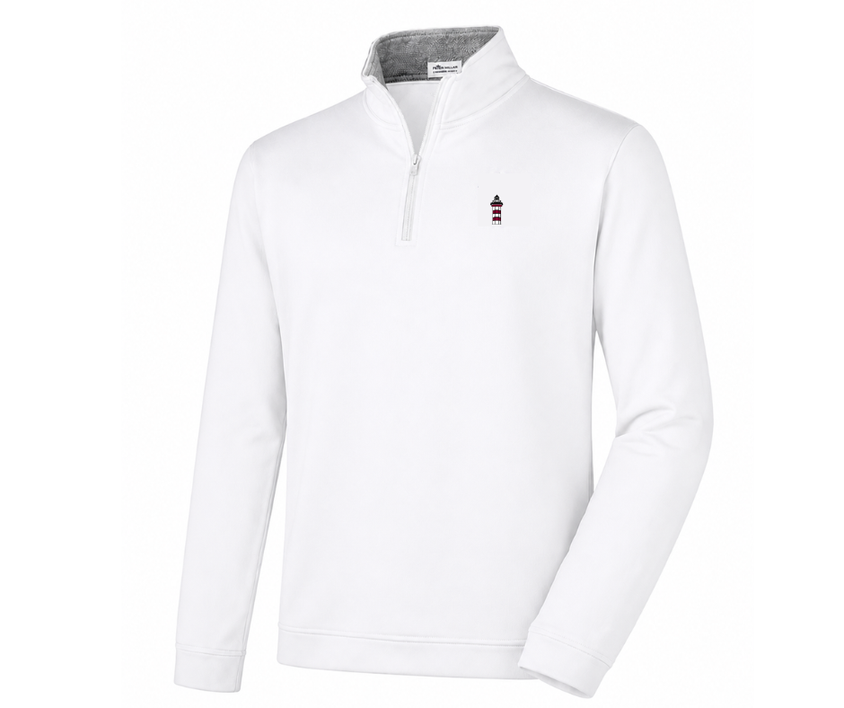 Peter Millar Men's White 1/4 Zip - Lighthouse