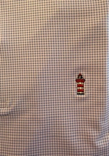 PETER MILLAR gingham purple/pink crown sport polo